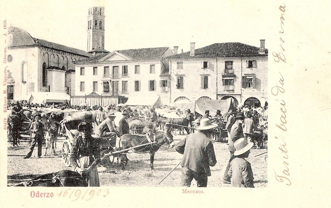 1903-Oderzo-Mercato in Piazza Vittorio Emanuele
