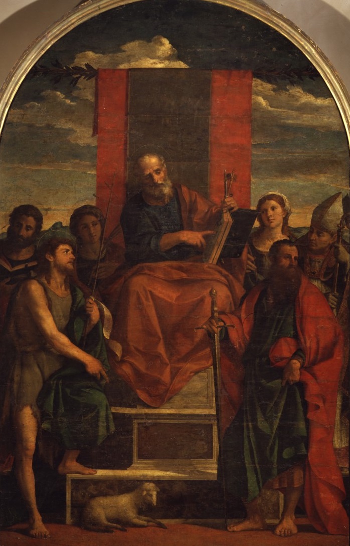 Negretti-Jacopo-Palma-Vecchio-San-Pietro-in-trono-SS-Gallerie-Accademia-Venezia-ex-Fontanelle