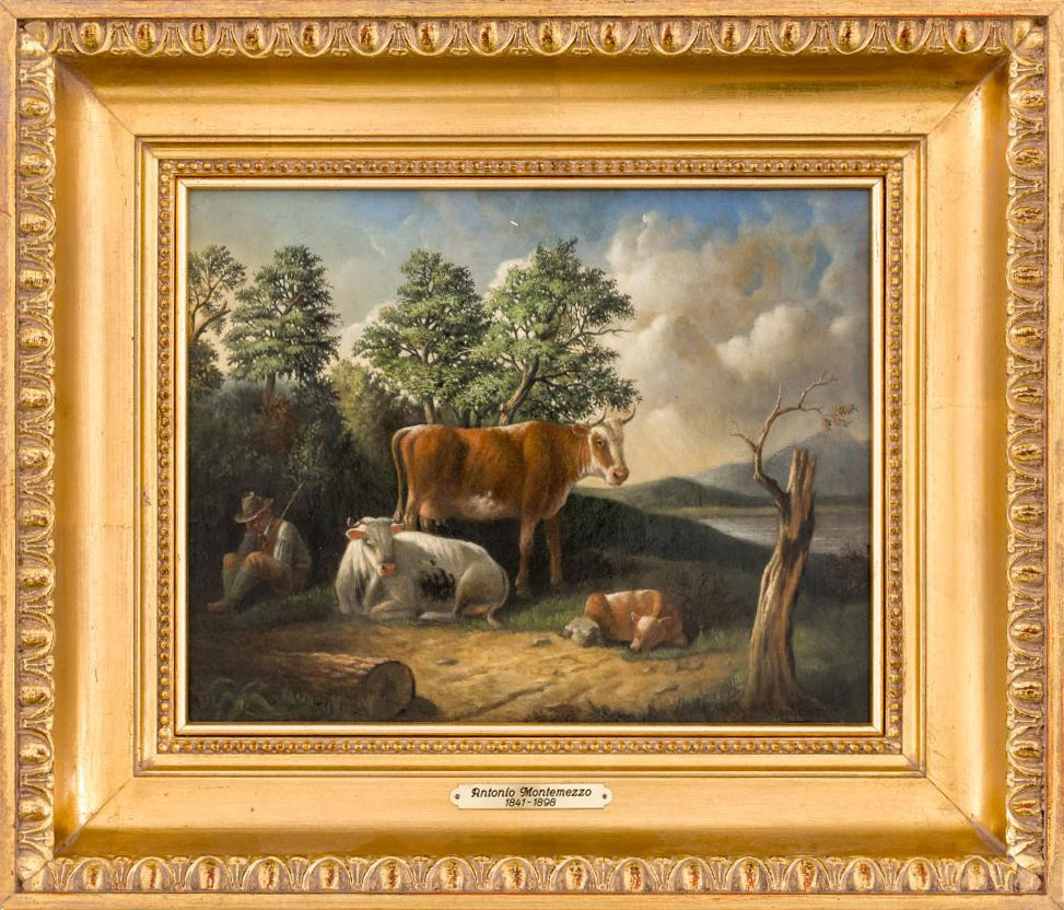 Antonio Montemezzo, Cows in the meadow